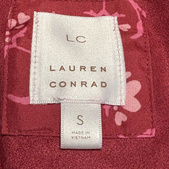Lauren Conrad Women's Small Pink Faux Suede Moto Jacket full zip front pockets - Picture 8 of 8
